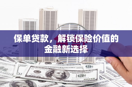 关西保单贷款，解锁保险价值的金融新选择