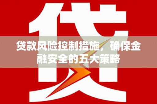 关西贷款风险控制措施，确保金融安全的五大策略