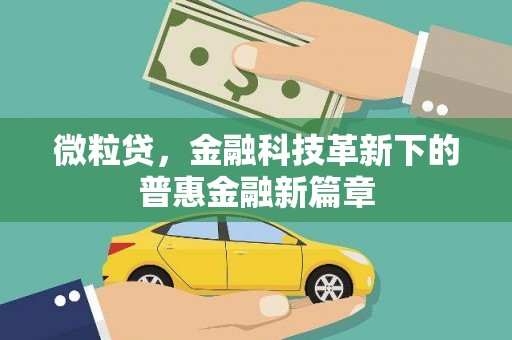 关西微粒贷，金融科技革新下的普惠金融新篇章