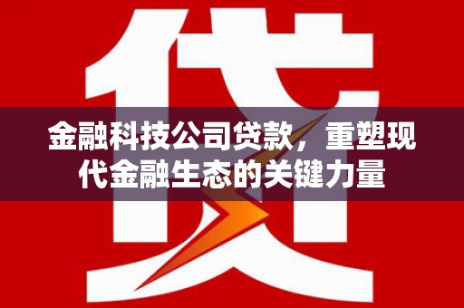 关西金融科技公司贷款，重塑现代金融生态的关键力量